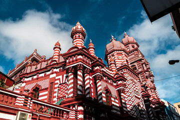 Red mosque, fabulous Arab architecture.