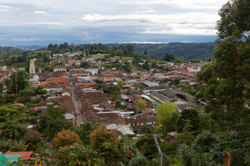 Widok miasta Salento z góry
