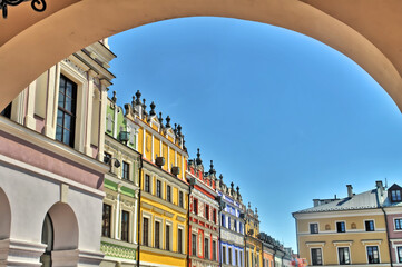 Renesansowe kamienice na Starym Mieście w Zamościu.