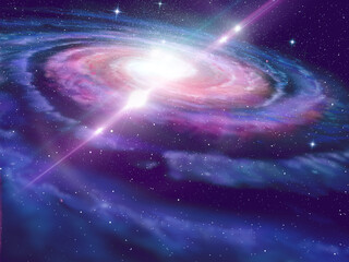 universe starry sky flares bright planet cosmic blue starry sky galaxy space background template 