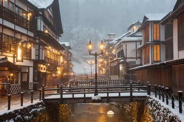 Obanazawa Ginzan Onsen, Japan in Winter