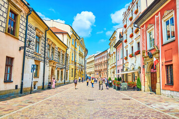 Walking in old Krakow, Poland