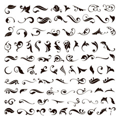 Ornamental design lace borders and corners Vector set art deco floral ornaments elements