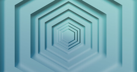 Abstrakter Hintergrund - Hexagon mit Schattierungen in Türkis