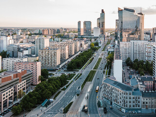 Warszawa - Ulica Prosta / widok na Rondo Daszyńskiego