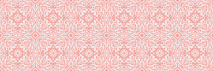 Azulejos ceramic tile design. Talavera tracery motif. Unique creative endless fill swatch. Portuguese, Spanish, Mexican, Brazilian folklore ornament. Ethnic style vector hand drawn seamless pattern.