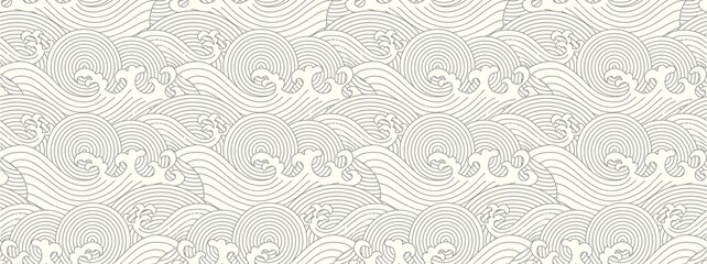 Japanese water wave seamless background.vector illustration