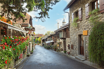 Old town Yvoire on Lake Geneva