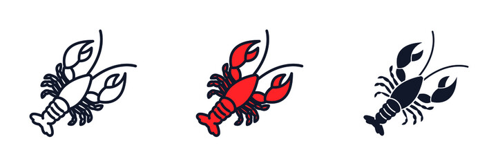 lobster icon symbol template for graphic and web design collection logo vector illustration