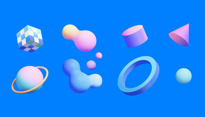 3d gradient geometric shapes