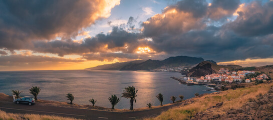 Beautiful view of Portuguese island with sunlight