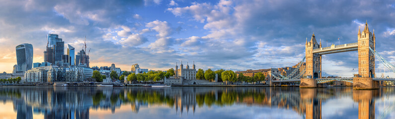 the skyline of london during sunset