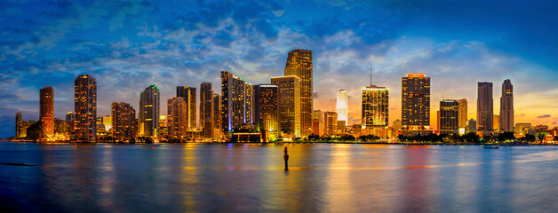 Miami Skyline at Sunset