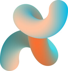 Vibrant Colorful Fluid Abstract 3D Gradient Blend Curves Shape