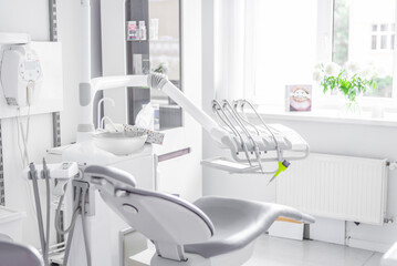 Clean white dentist cabinet clinic