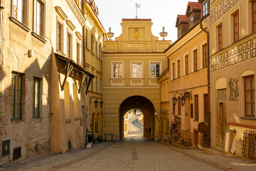Lublin, Lubelskie Voivodeship / Poland - July 10 2022: lublin town gate, royal route, europe, poland.