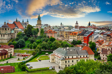 Lublin Old Town at sunset. Poland