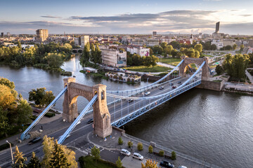 Cityscape of Wroclaw, Poland at the sunset.