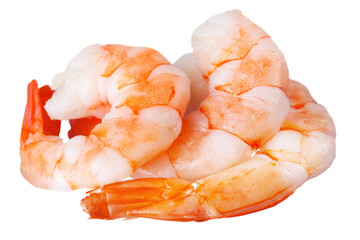 Close-up Tasty Prepared Shrimp on white background