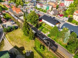 Rabka-Zdrój panoramy miasta wiosną