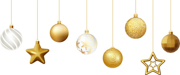 Golden Christmas balls