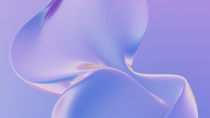 Abstract fluid iridescent holographic neon curved wave in motion colorful background 3d render. Gradient design element for backgrounds, banners, wallpapers, posters and covers.