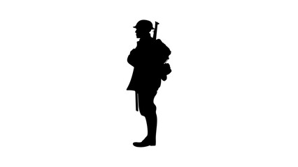 British soldier silhouette, high quality vector