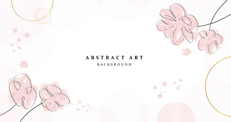 Abstrakcyjne tło w ręcznie malowane kwiaty