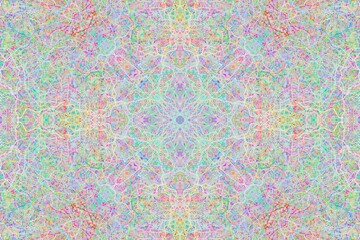 Delikatny, symetryczny, pastelowy wzór. mandala.