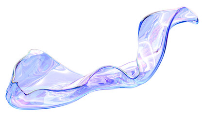 3d glass of abstract shape in the form of a wave. illustration of 3d rendering.