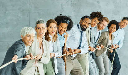 businessman man business young busineswoman woman office rope concept competition pull strength challenge teamwork effort pulling rivalry power struggle determination achievement startup