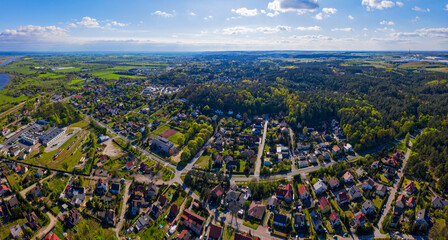 Wawrów z lotu ptaka przy zajezdni tramwajowej, zdjęcia dronem dzielnicy miasta Gorzów Wielkopolski