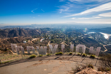 The back of the Hollywood sign in California