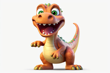 a funny and cute 3d dinosaur