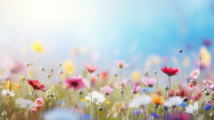 Beautiful meadow full of spring flowers