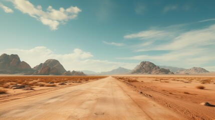 Empty asphalt road, Adventure road in desert