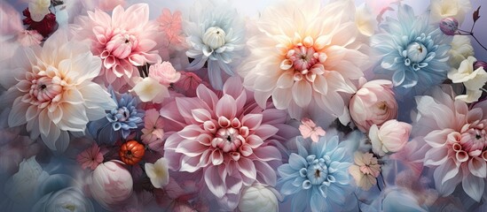 a beautiful background with colorful flowers that has a floral pastel appearance.