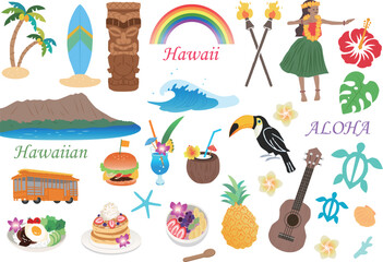 ハワイ イラストセット