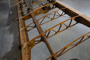 wings of a wooden aircraft