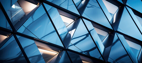 Close-up glass and steel facade modern Architecture exterior