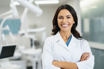 happy young female dentist