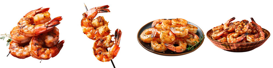 Png Set Grilled shrimp on a transparent background