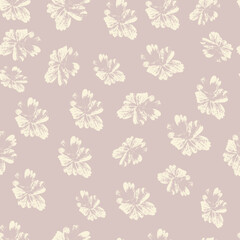 Delicate Flowers, Decorative vector seamless pattern. Repeating background. Tileable wallpaper print.