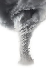 Realistic Tornado with Dark Cloud on Transparent Background