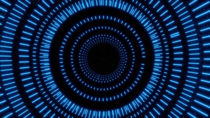 Vj abstract blue line tunnel across time, 3d rendering,