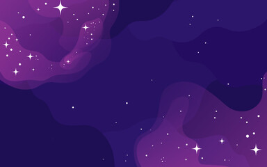 Vector space background . Cute flat style template with Stars in Outer space