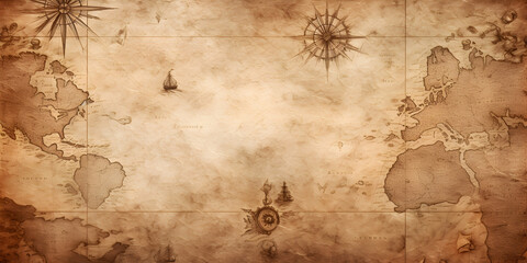 Vintage old sea map background