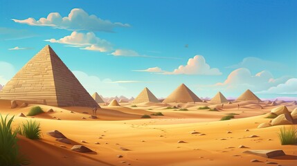 empty egypt background in 3D cartoon