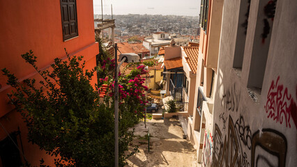 uliczki kwiaty plaża grecja piękna okolica saloniki