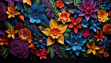 tło tapeta w kolorowe kwiatki